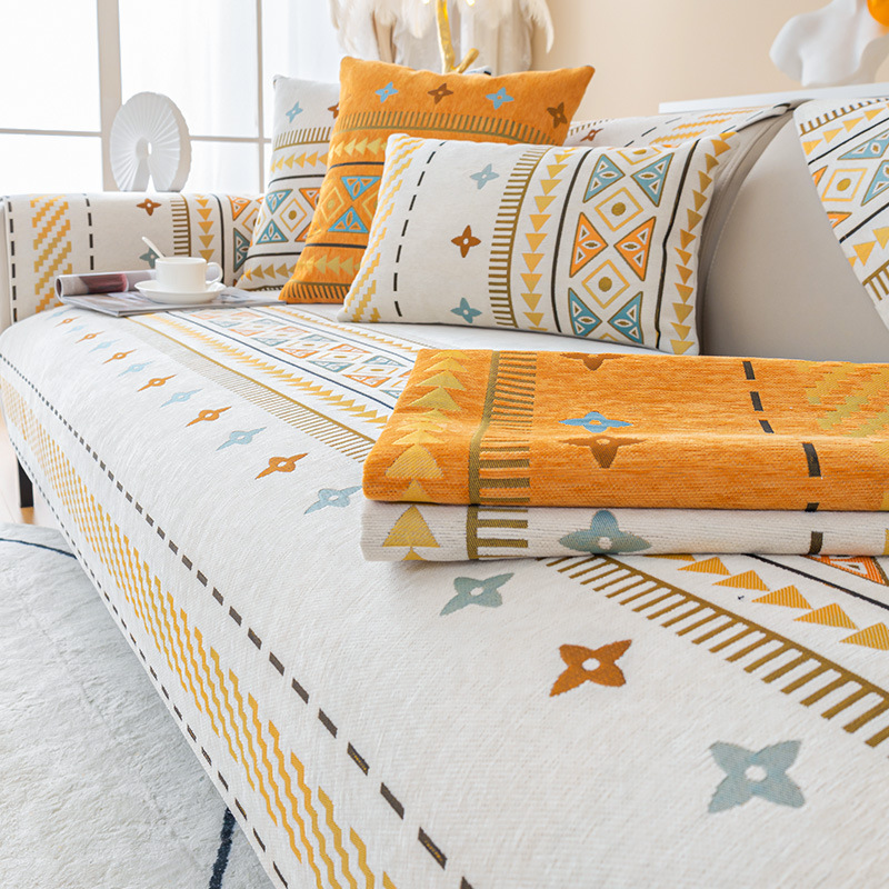 Bohemian Snowstorm Neil sofa cushions, all-season universal, complete set of anti-slip sofa covers, seat cushions and backrest covers wholesale Specification image