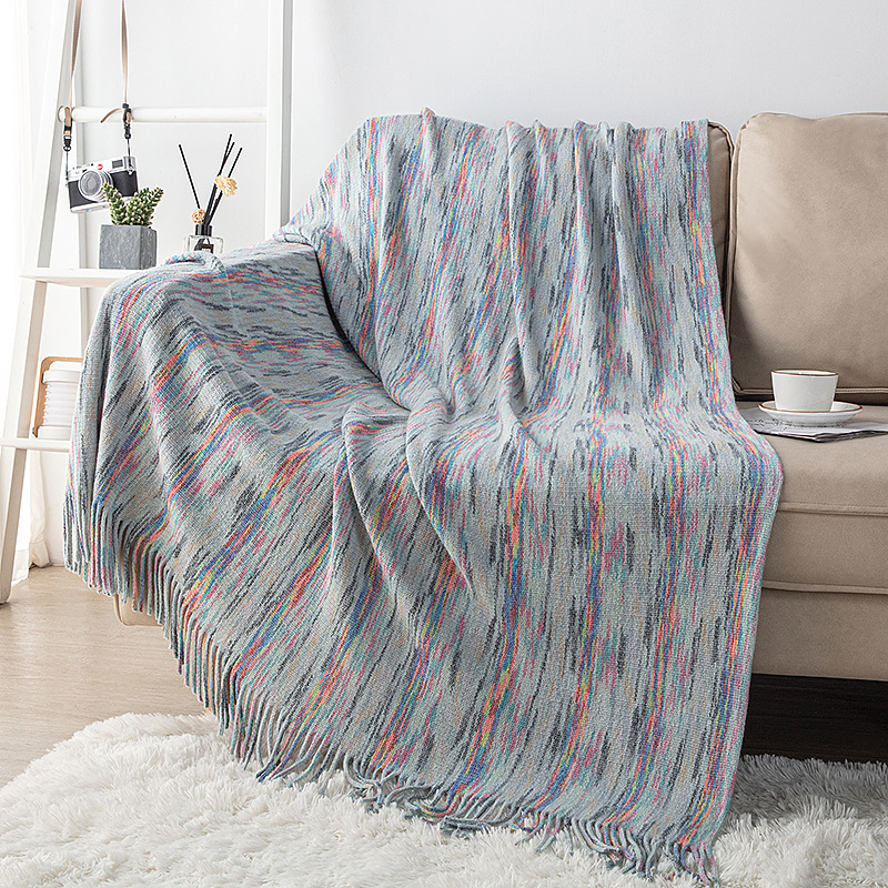 European-style sofa blankets, office knitted yarn blankets, casual blankets, velvet blankets, tassel blankets, bed end blankets, sofa cover blankets wholesale Specification image