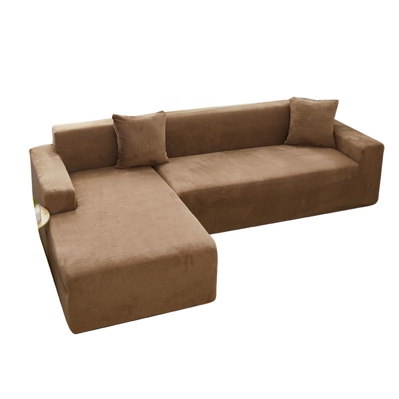 Cross-border Amazon wholesale plush sofa cover, solid color double simple full package sofa cover, elastic universal cover, universal Application Scenario