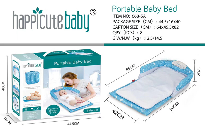 Foldable, detachable, portable, fully enclosed crib, bed, bionic diaper changing pad, baby pillow, travel crib details Picture