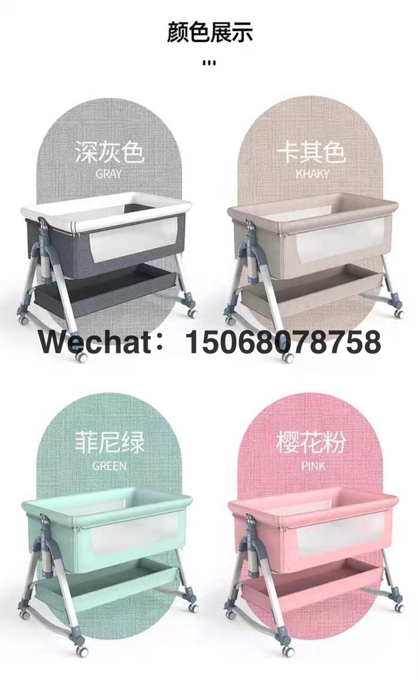 欧式折叠婴儿床拼接大床bb多功能便携式婴儿床新生儿床边床摇篮床详情1