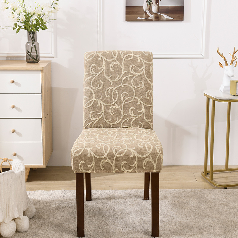Elastic relief jacquard chair cover, high-end full-package chair cover for hotels, thickened one-piece fabric European-style stool cover Item Picture