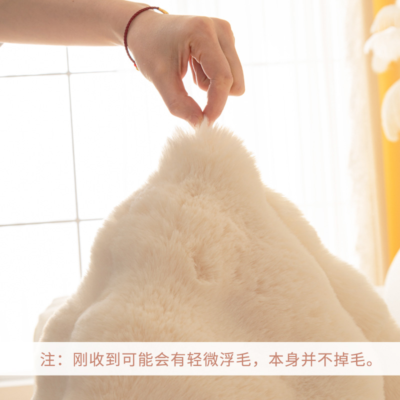 Winter rabbit plush sofa cushion thickened anti-slip light luxury seat cushion, popular leather sofa cover, 2022 new style cover cloth details Picture