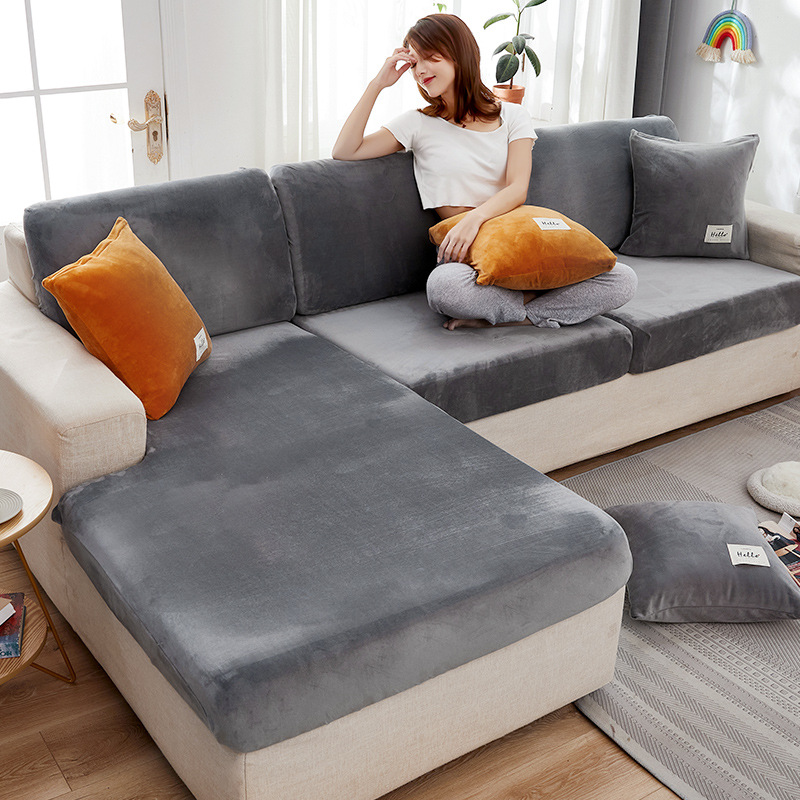 Elastic sofa cover, simple and modern plush semi-wrapped sofa cushion, universal full-wrapped manneng cover cloth Item Picture