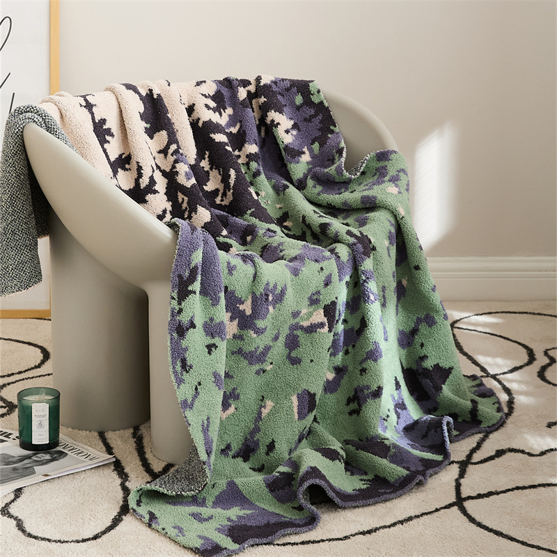 Amazon winter thickened Nordic Class A semi-fleece forest living room knitted blanket sofa blanket