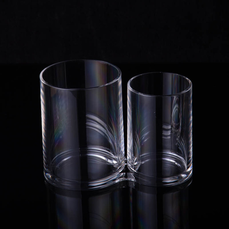 供应新款塑料透明收纳盒热销日用品双杯化妆盒