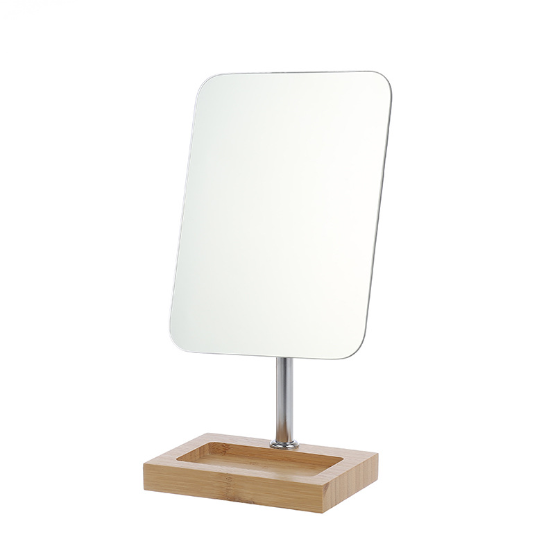 Simple makeup mirror storage table mirror, bamboo art beauty mirror, student dormitory dressing mirror, mirror in stock wholesale Application Scenario