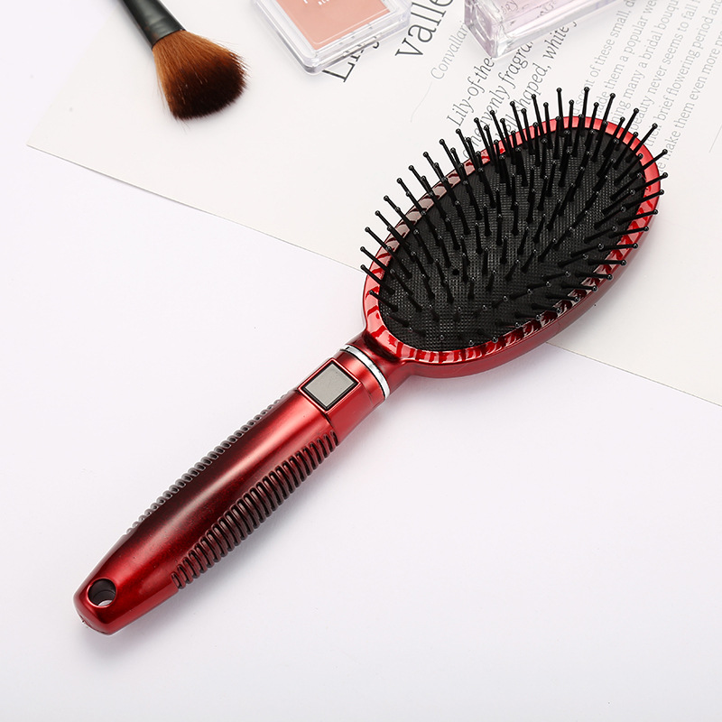 珠光红色气囊梳 塑料气垫按摩 排骨外贸套装梳子厂家批发