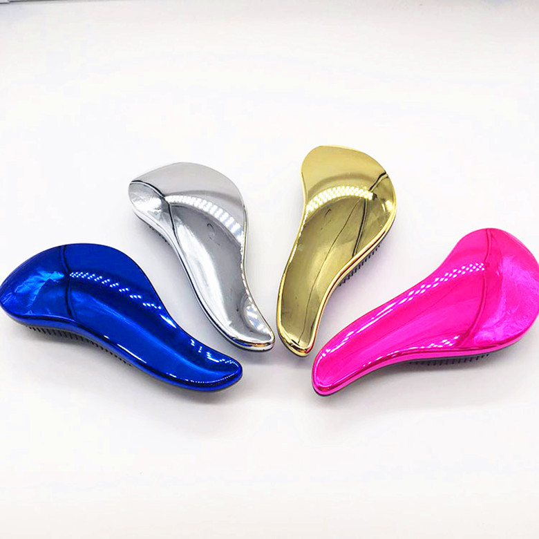 批发新款热销塑料电镀美发梳热销日用品美女美发礼品梳子