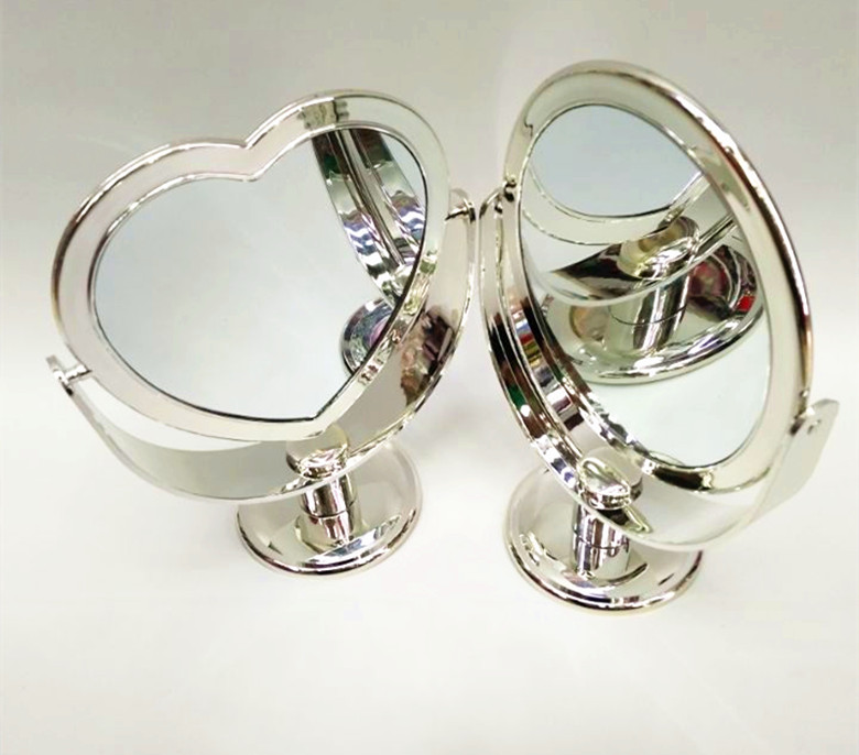 The new electroplated double-sided high-legged table mirror is a best-selling daily necessities and cosmetic mirror Specification image