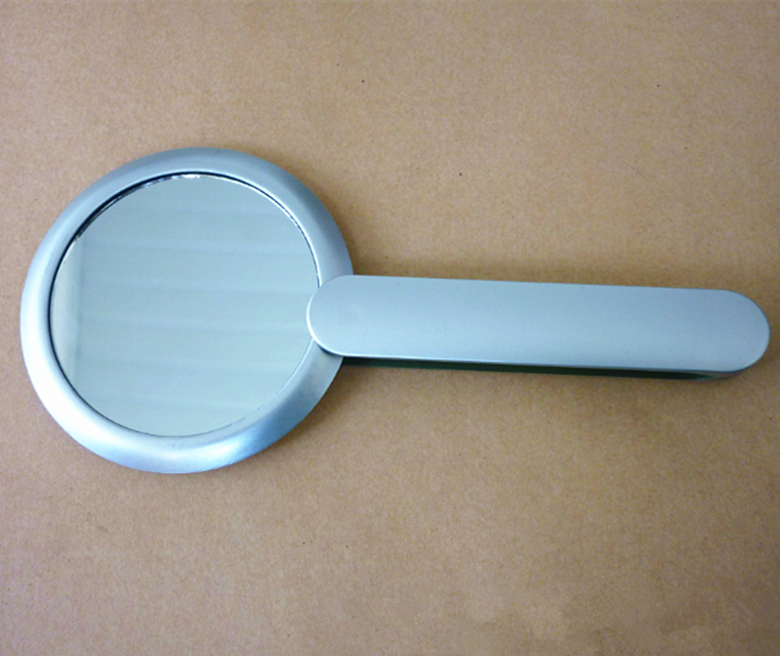 New best-selling 70170# style folding double-sided handle mirror portable gift pocket double-sided mirror Specification image