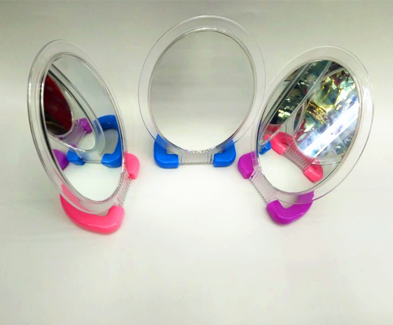 The new plastic-framed folding single-sided desktop mirror is a best-selling daily necessities and cosmetic mirror Specification image
