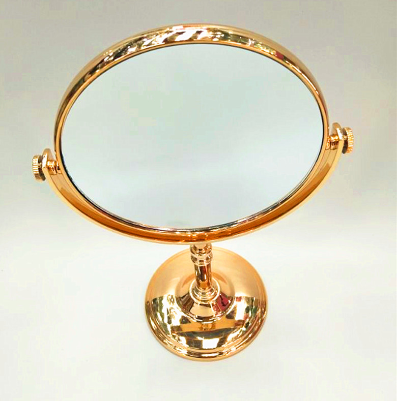 مرآة جديدة لمكياج مكتبية ذات أرجل مزدوجة من البلاستيك المغطى بالحرارة Specification image