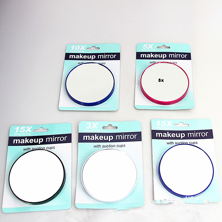 New best-selling 8.8CM magnifying suction cup mirror with paper card, double suction cups for makeup mirror Specification image