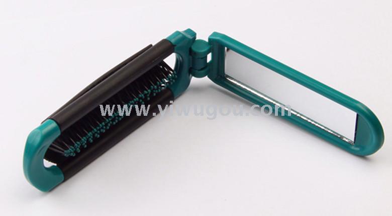 New portable mirror comb set, practical and convenient, folding dual-purpose mirror comb set, gift advertising mirror comb Specification image