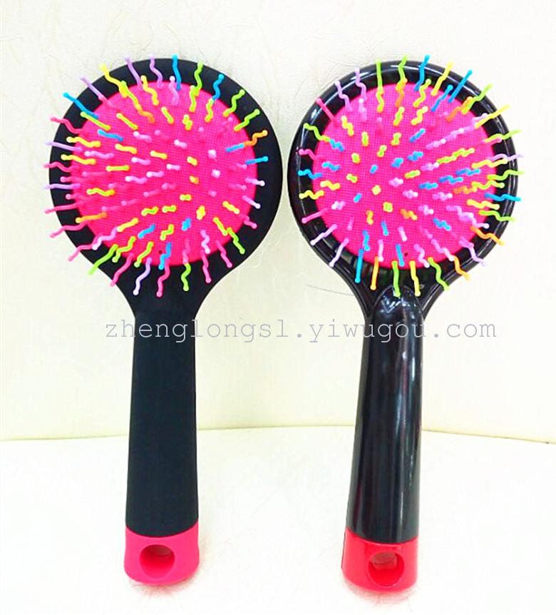 Colored leather and colored needle mirror comb set, hair comb, mirror comb set details Picture