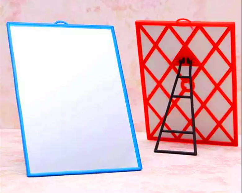 方格网镜方形镜悬挂式镜子化妆镜子 单面镜台式镜 网镜 化妆镜产品图