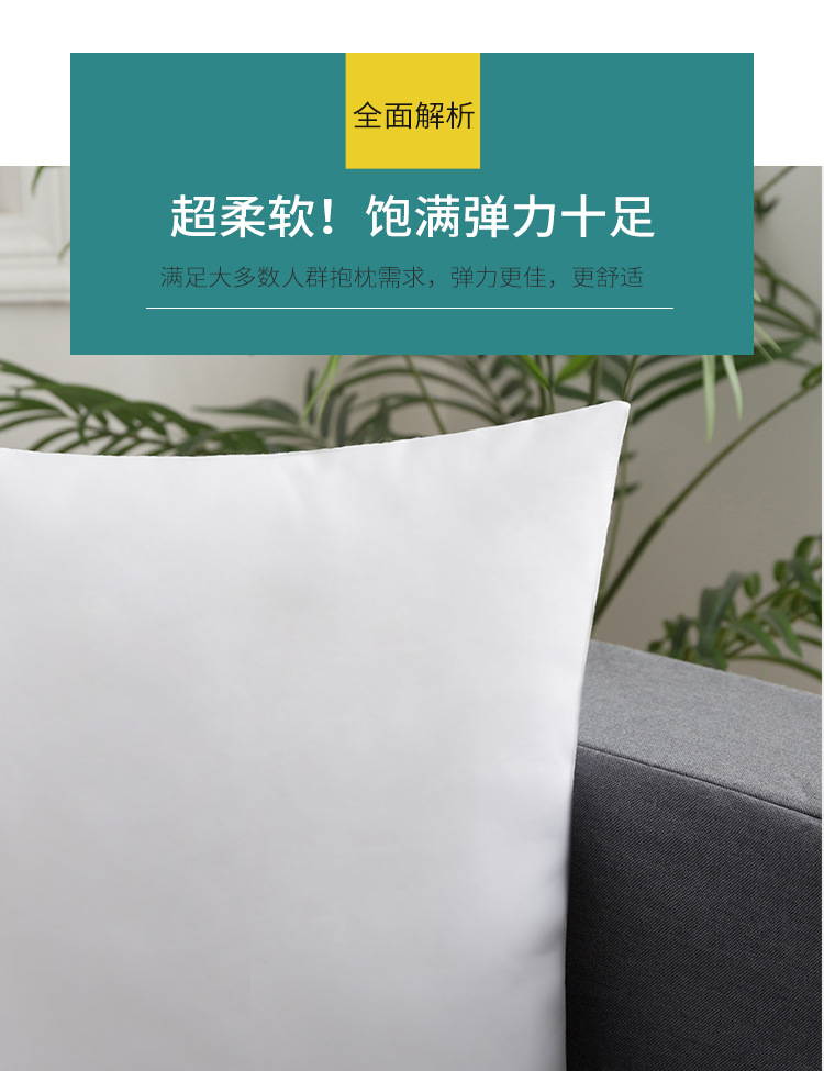 家居沙发高弹抱枕芯正长方形床头靠垫芯pp棉汽车腰枕芯磨毛布枕芯详情5