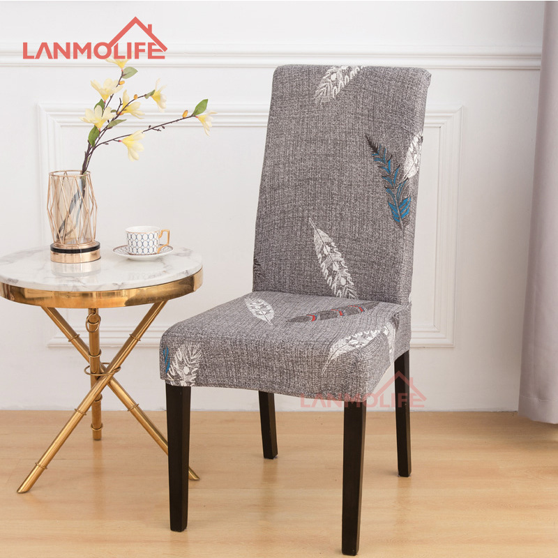 Customized thickened elastic chair covers for hotels and home use, European-style geometric printed one-piece chair covers details Picture
