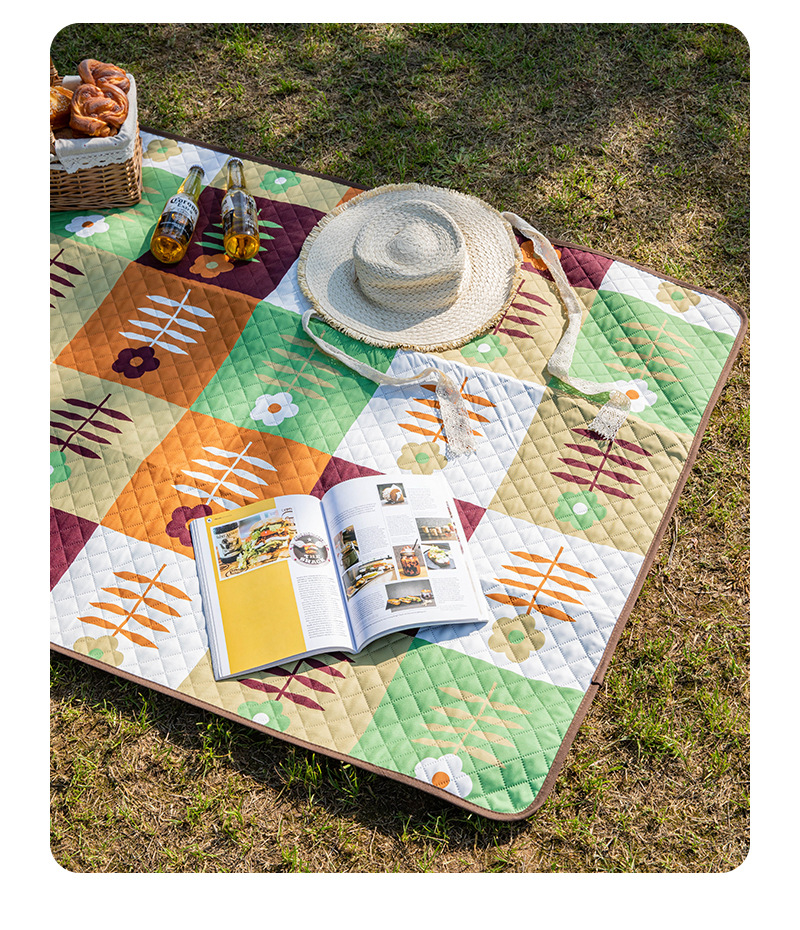 Outdoor camping picnic mat, spring outing photo background fabric, thickened waterproof Oxford fabric, ultrasonic foldable picnic mat pic 12