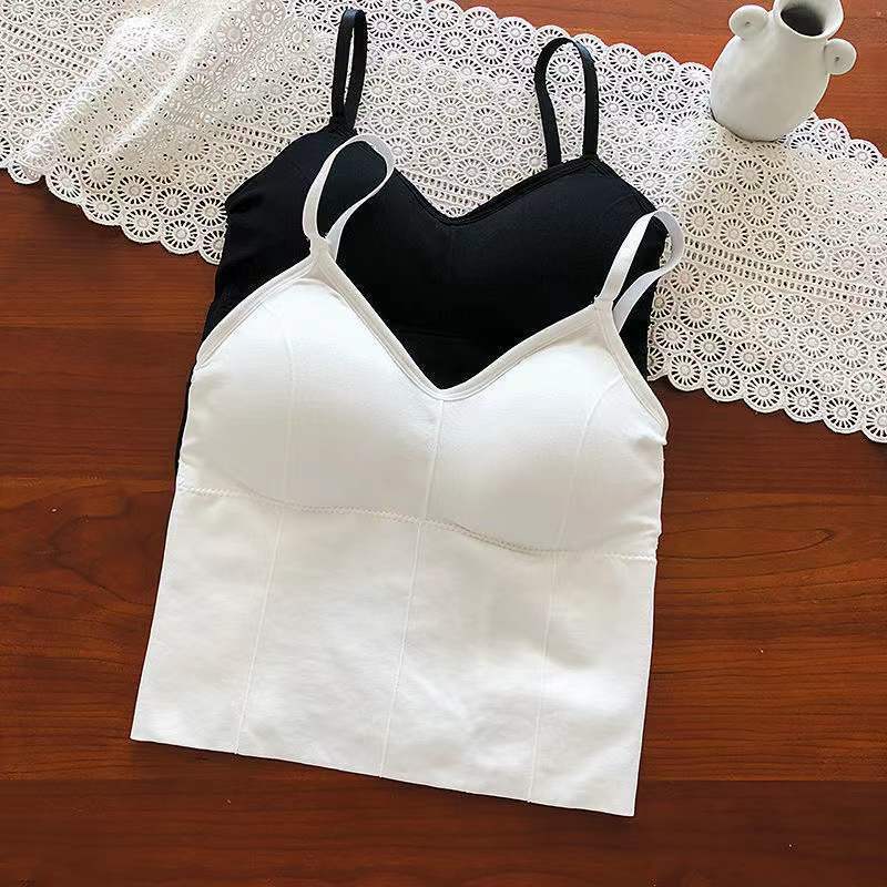 性感吊带背心女带胸垫网红百搭外穿纯色短款辣妹内搭打底抹胸上衣详情12