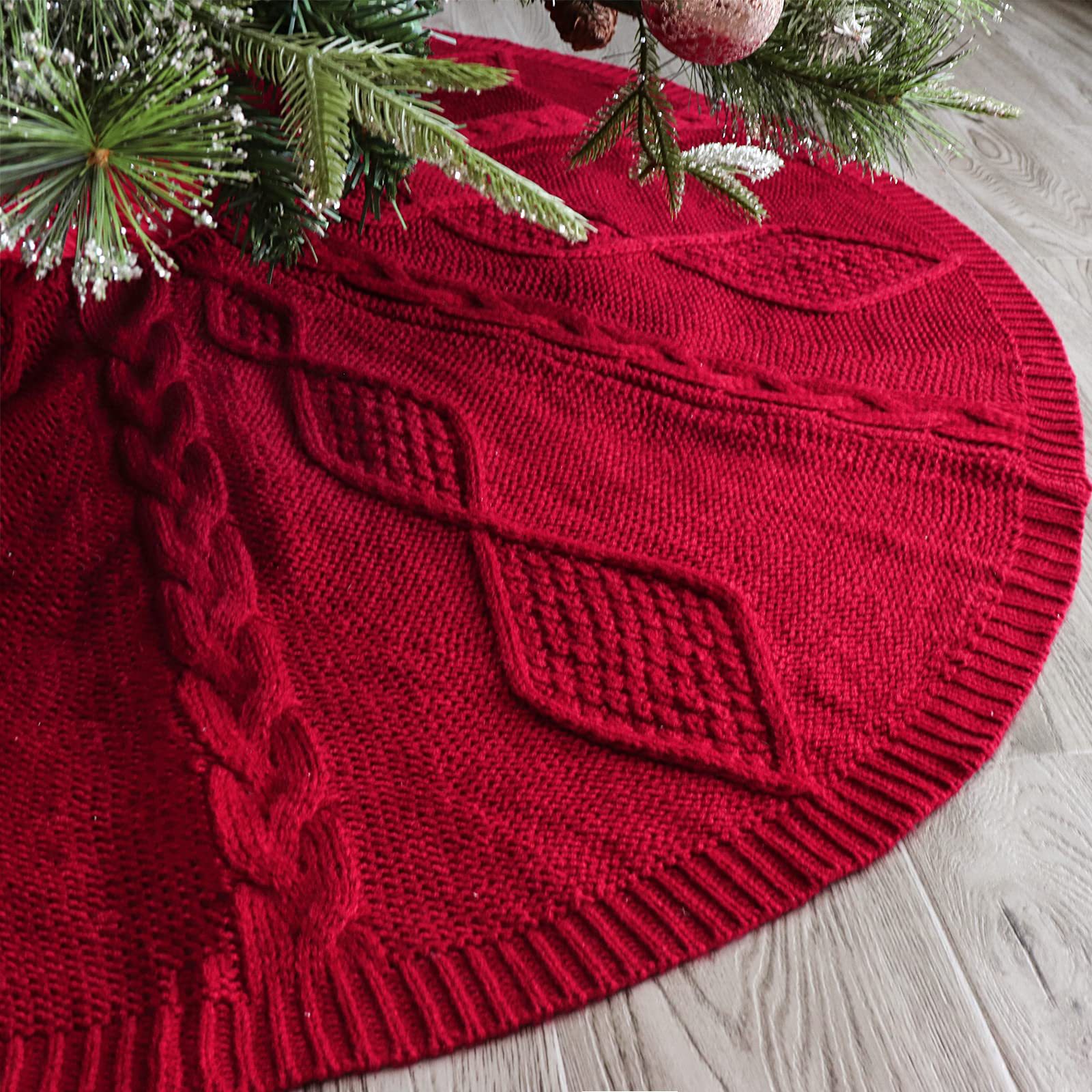 跨境圣诞节48寸树裙多款针织圣诞树装饰围裙小尺寸圣诞裙过节氛围详情23