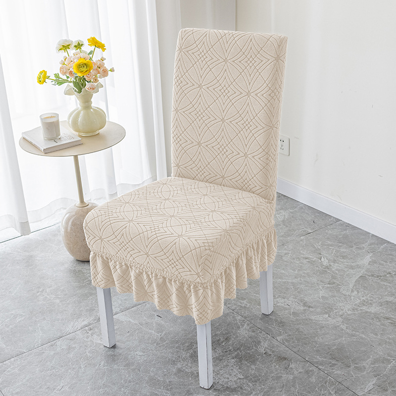 Straight-back chair cover, simple thickened universal chair set, table and chair cover, chair cushion set, hotel solid wood stool cover Item Picture