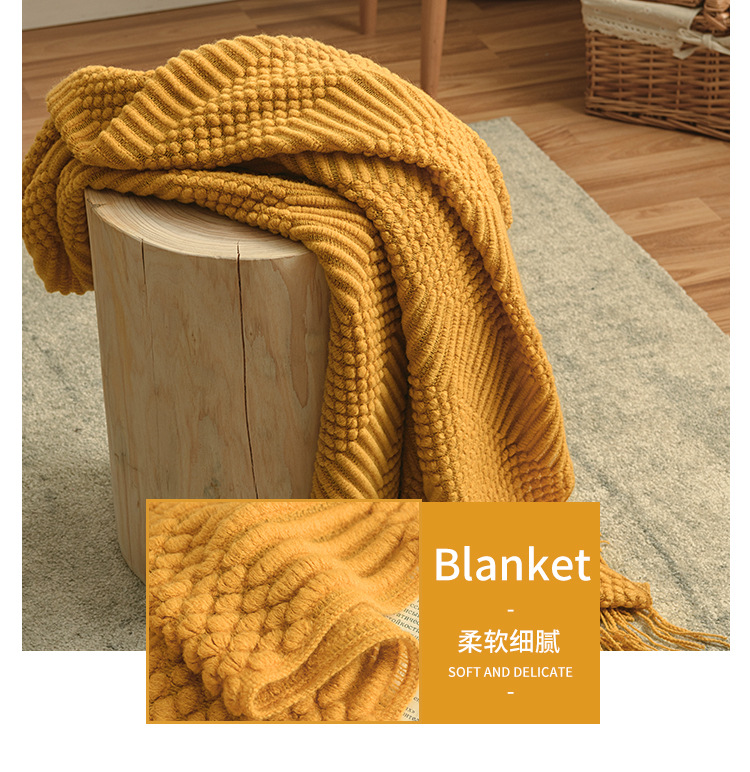 Cross-border knitted teak blanket cover blanket, casual sofa bed end blanket, sofa towel, office nap suitable for all four seasons pic 9