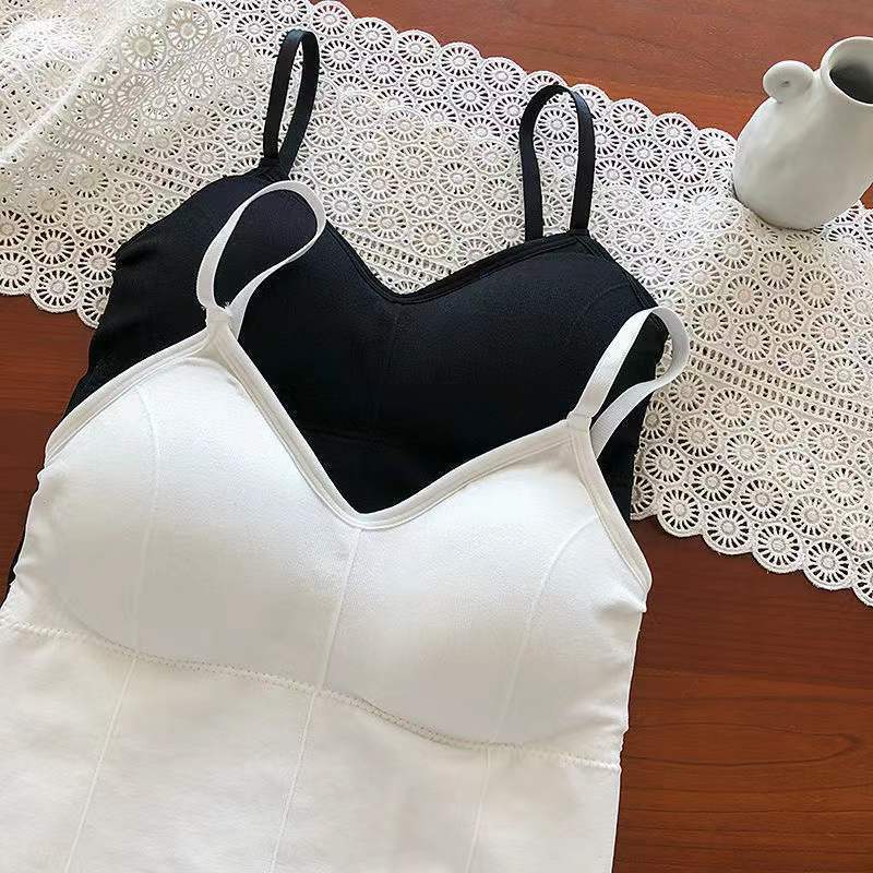 性感吊带背心女带胸垫网红百搭外穿纯色短款辣妹内搭打底抹胸上衣详情13
