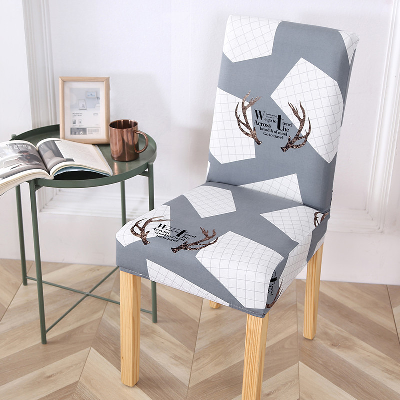 Cross-border in-stock elastic dining chair covers, restaurant printed elastic seat covers, multi-functional hotel chair covers, seat covers Item Picture