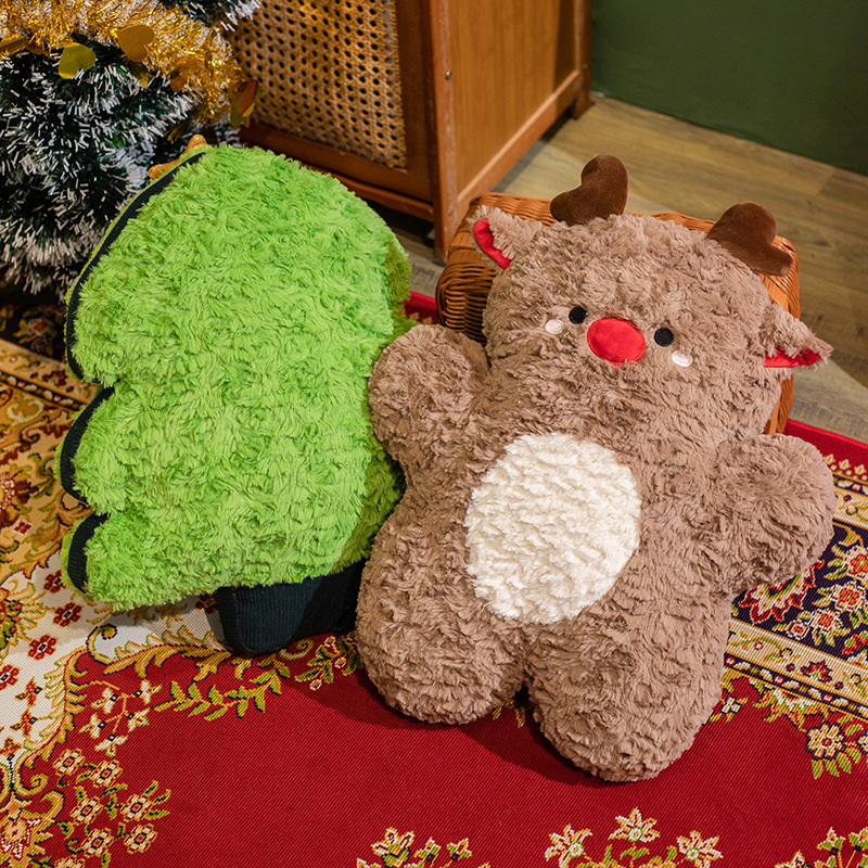 Three-dimensional Christmas plush pillow figurines for girls, cute snowman plush cushion gifts, festive atmosphere decoration cushions details Picture