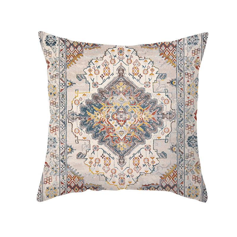 Bohemian-style retro pillowcase, peach skin velvet printed, cross-border home decoration, pillow, cushion, homestay sofa Application Scenario