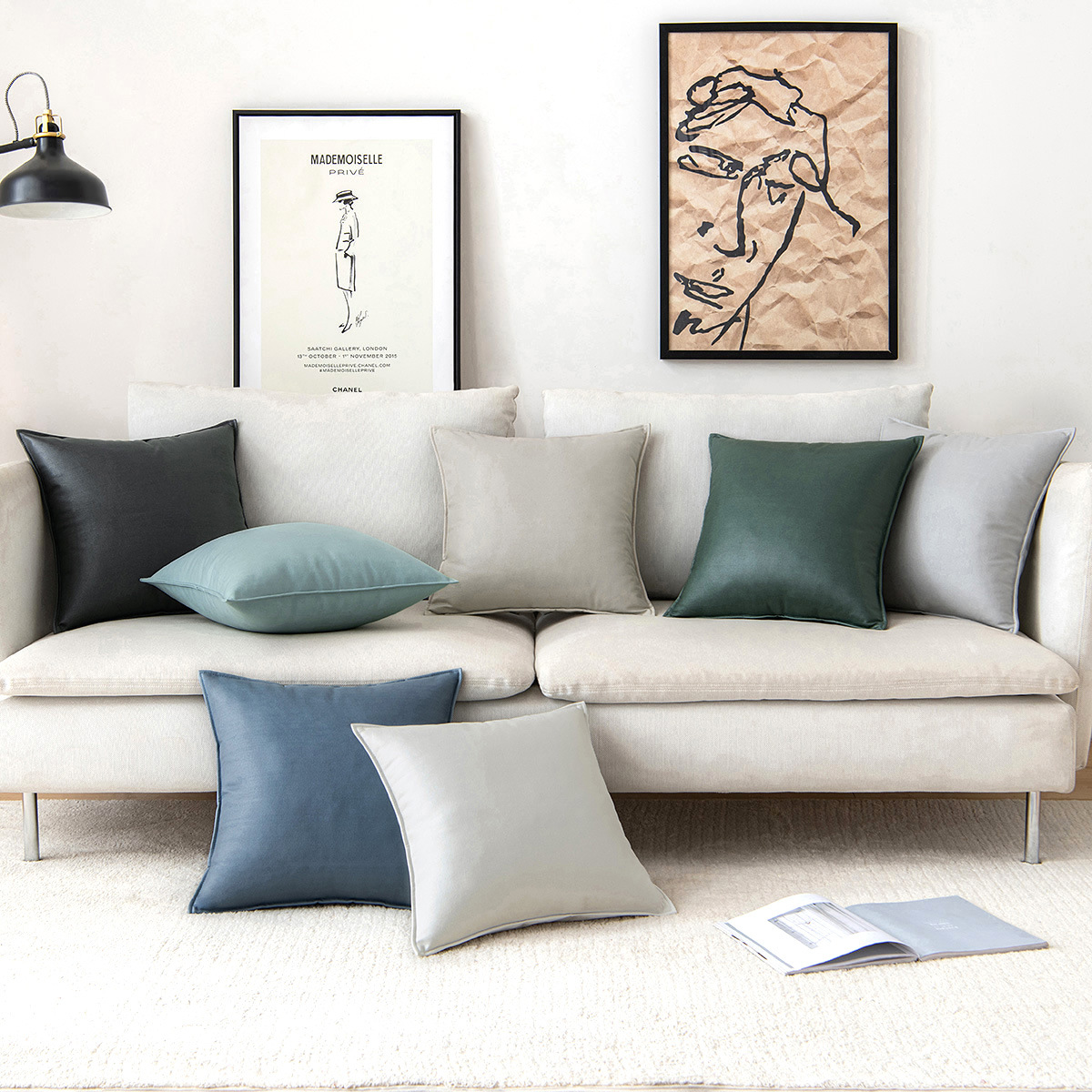 Solid color pu leather, ins plain matte waterproof technology fabric, leather cushion, pillow, backrest, pillow cover