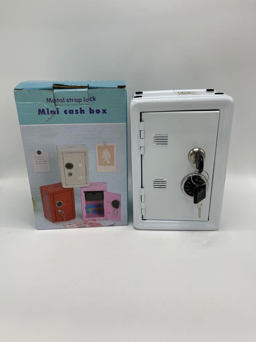 Mini metal safe, creative piggy bank, key safe, and decorative item pic 6