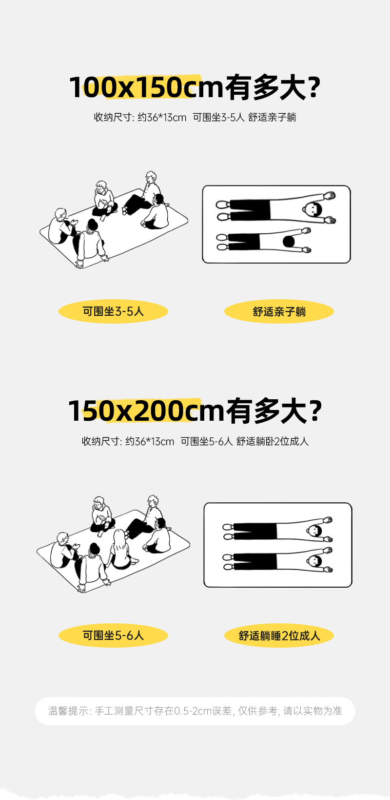 Outdoor camping picnic mat, spring outing photo background fabric, thickened waterproof Oxford fabric, ultrasonic foldable picnic mat pic 8