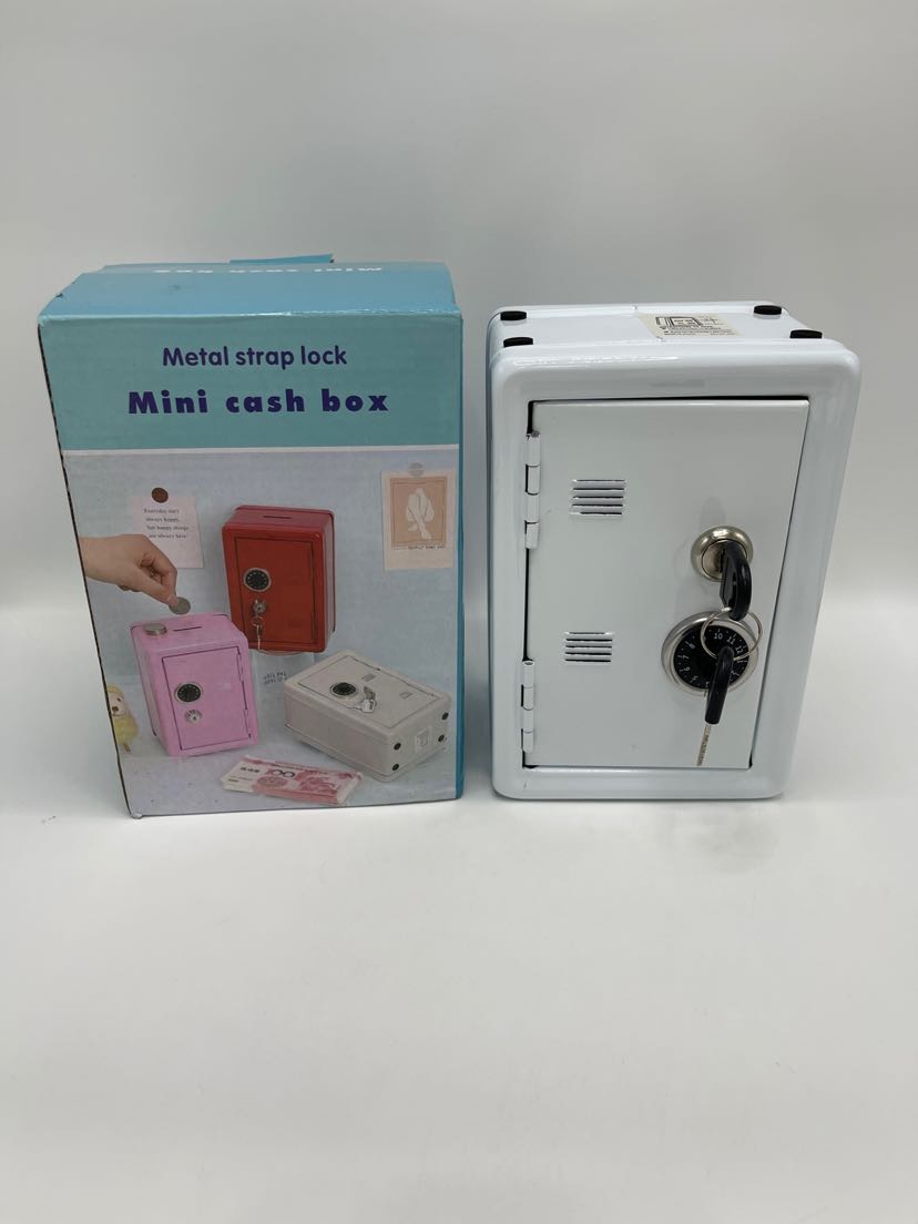 Mini metal safe, creative piggy bank, key safe, and decorative item pic 8