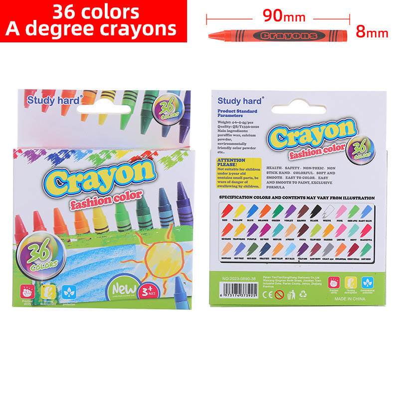 外贸定制A级中号6/8/12色蜡笔儿童绘画涂鸦蜡笔套装详情8