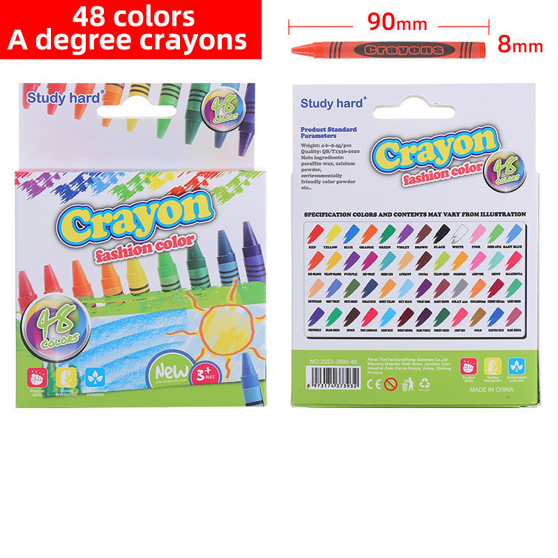 外贸定制A级中号6/8/12色蜡笔儿童绘画涂鸦蜡笔套装详情9