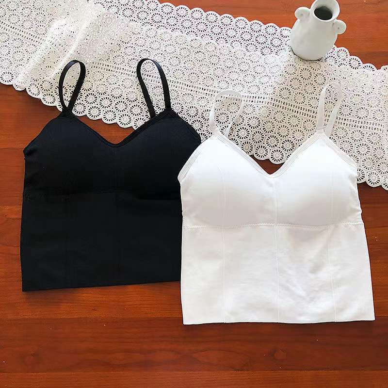 性感吊带背心女带胸垫网红百搭外穿纯色短款辣妹内搭打底抹胸上衣详情11