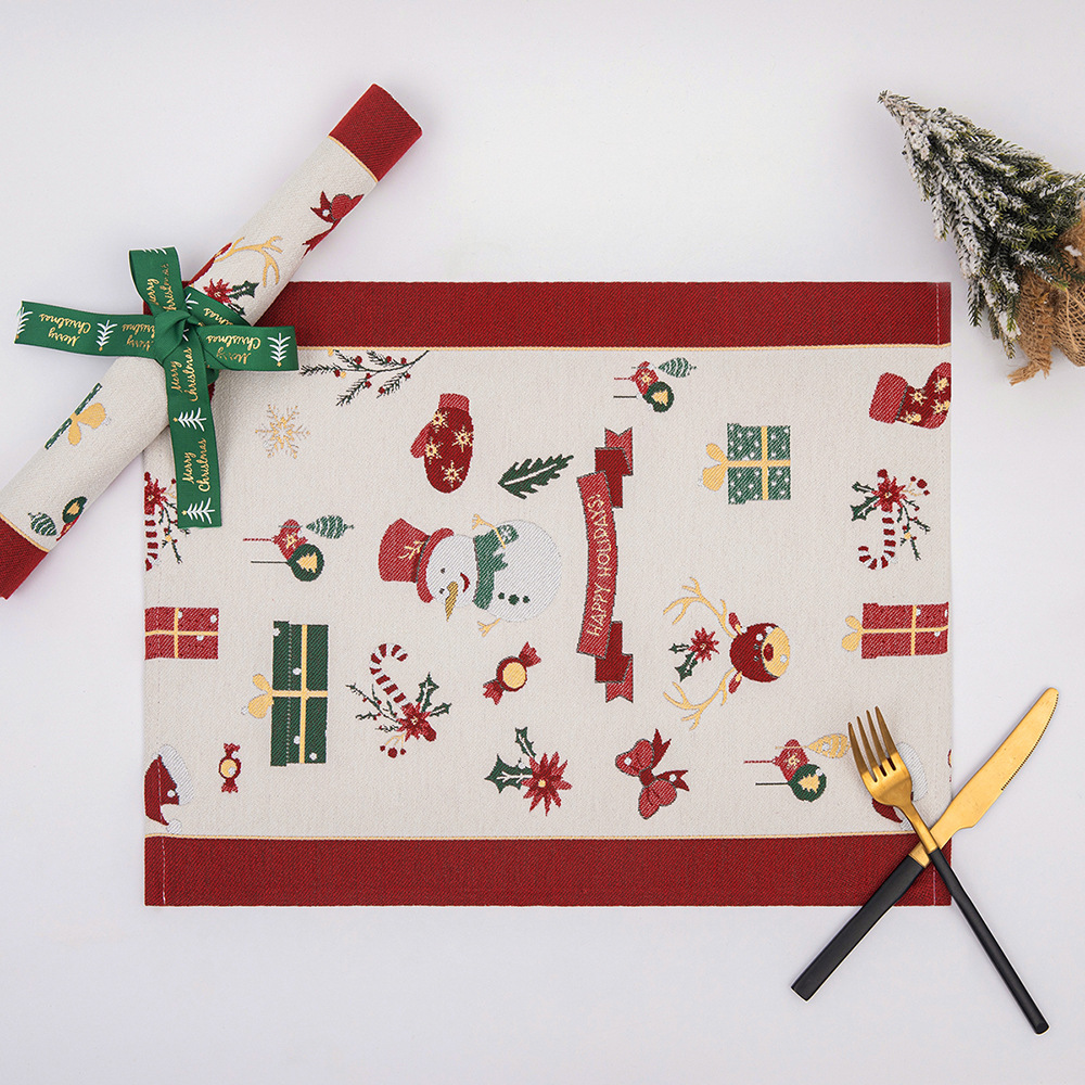 Cross-border Christmas table flags, placemats, Christmas snowman table flags, Christmas tablecloths, decorations, festive atmosphere arrangements, and covers Item Picture
