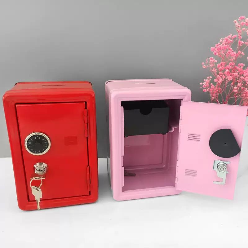 Mini metal safe, creative piggy bank, key safe, and decorative item pic 2