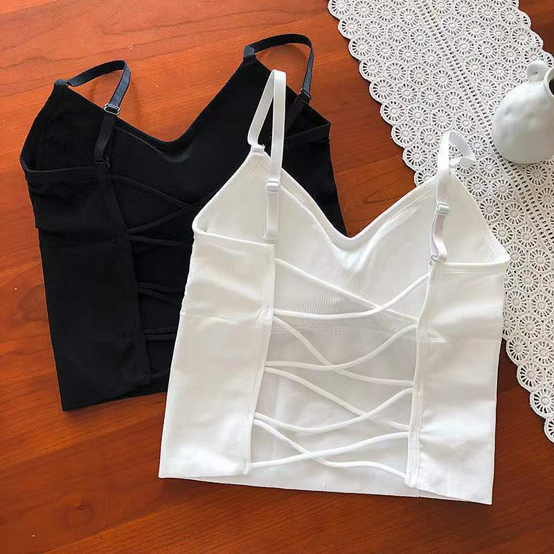 性感吊带背心女带胸垫网红百搭外穿纯色短款辣妹内搭打底抹胸上衣详情8