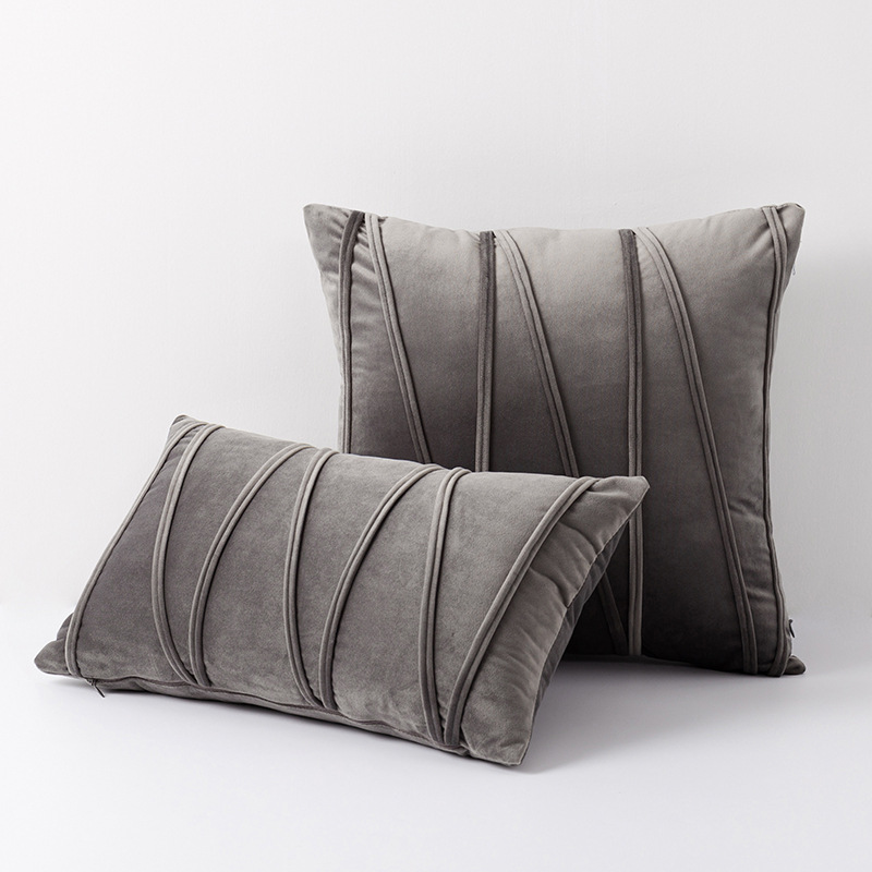 Wholesale of Nordic velvet striped pillowcases, drawstring straps, European-style sofa cushions and home pillowcases Application Scenario