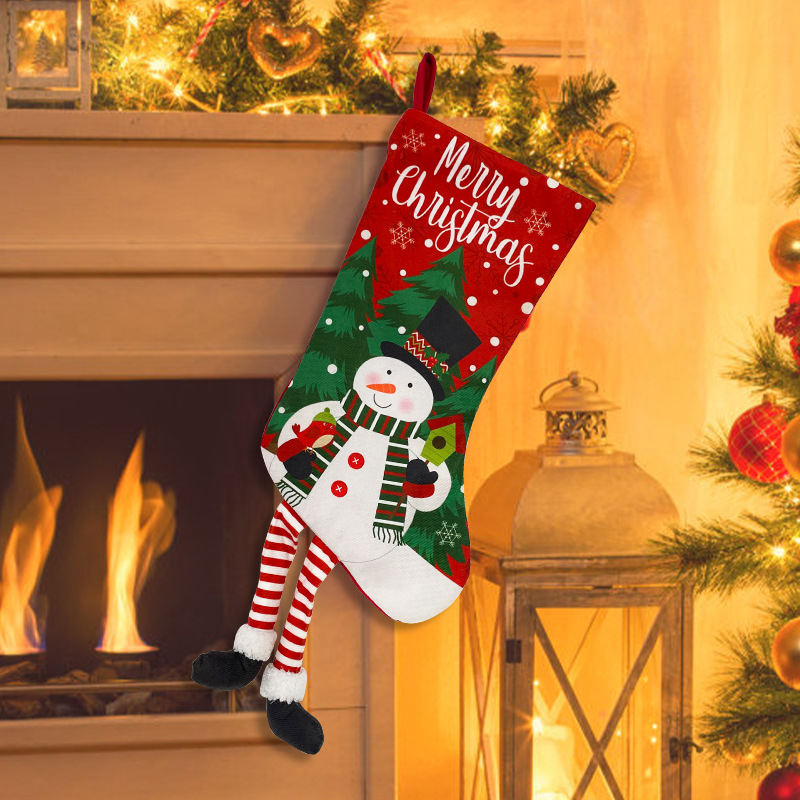Cross-border new cartoon old man snowman decorative socks for Christmas, reindeer Christmas tree, candy socks manufacturer details Picture