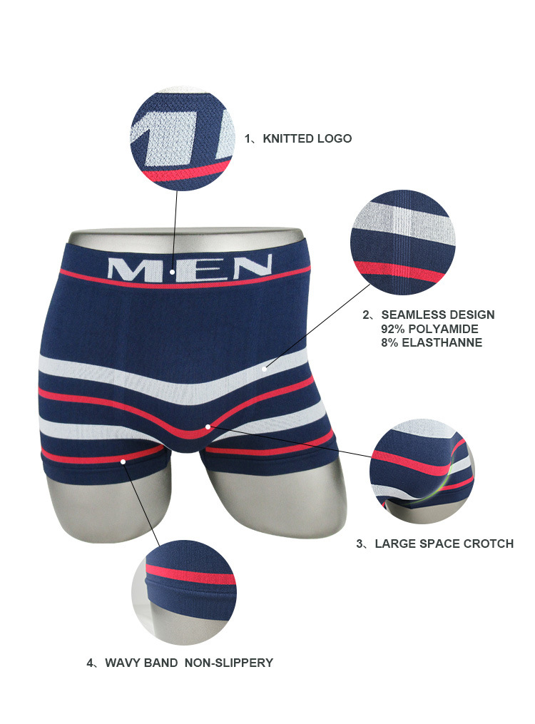 跨境外贸亚马逊男士内裤无缝平角裤尼龙锦纶四角裤MEN UNDERWEAR详情5