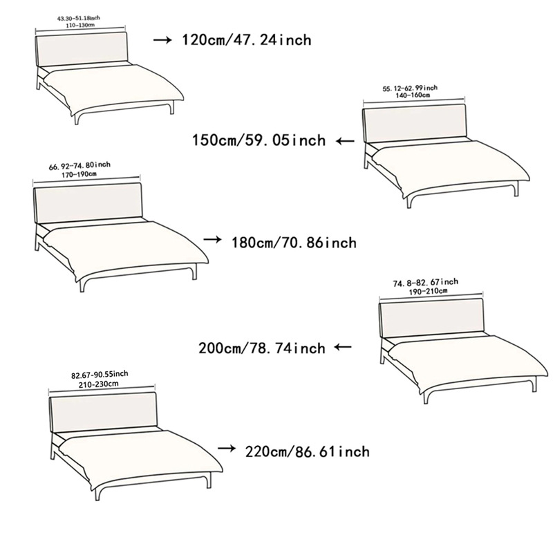 New solid color jacquard bedhead cover, modern and simple full-cover headboard backrest dust cover, soft headboard cover details Picture