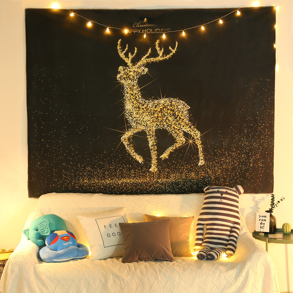 北欧ins风墙布装饰挂布墙壁客厅背景布 挂毯个性印花墙布网红同款