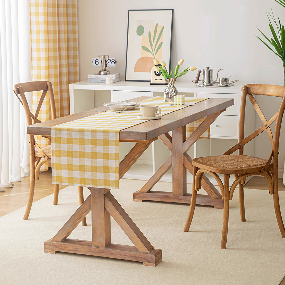 Simple large checkered table flag, dust-proof and heat-insulating table mat cover fabric, modern ins style TV cabinet, coffee table tablecloth
