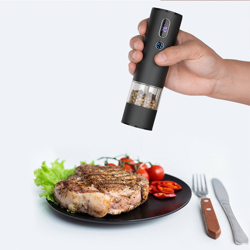 Electric pepper grinder, Sichuan pepper and sea salt powder, gravity sensing aluminum alloy automatic grinding bottle details Picture