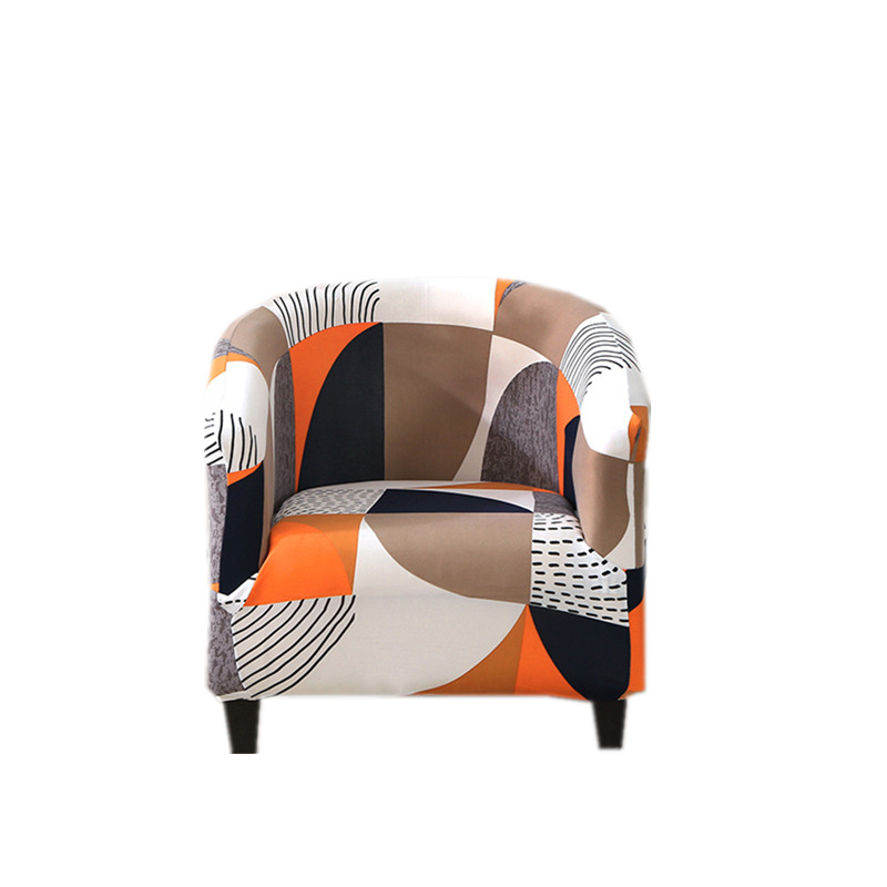 Elastic printed semi-circular sofa cover, fully enclosed semi-circular coffee shop chair cover, Internet cafe hotel sofa chair cover Application Scenario